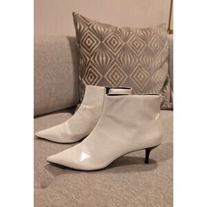 Zara White Patent Kitten Heel  Boot Size EU40